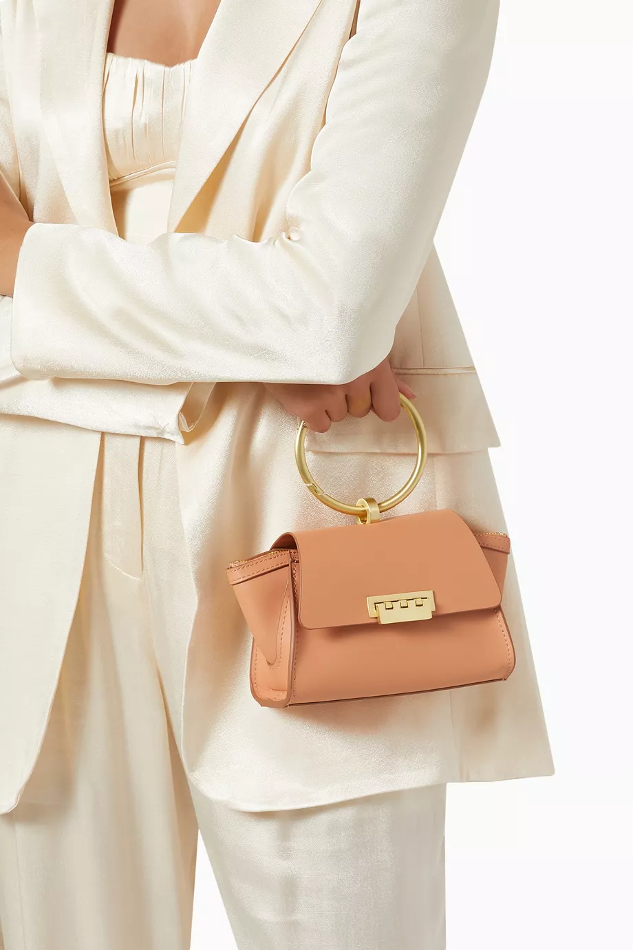 Buy ZAC Zac Posen Orange Eartha Wrist Crossbody Bag in Leather For Women Online Ounass Saudi