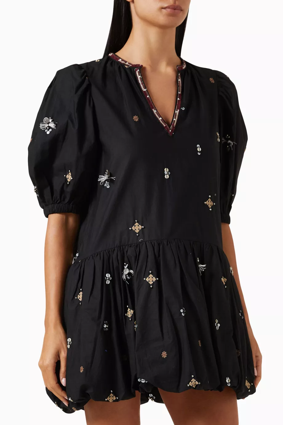 Buy Sea New York Black Maja Embroidered Mini Dress in Cotton For Women  Online | Ounass Saudi