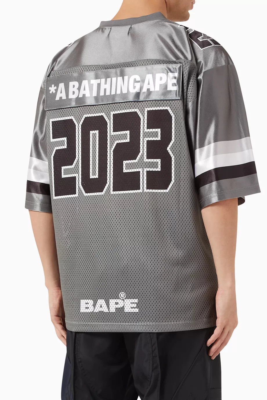 SOLID CAMO JACQUARD MULTILOGO RELAXED FIT FOOTBALL JERSEY