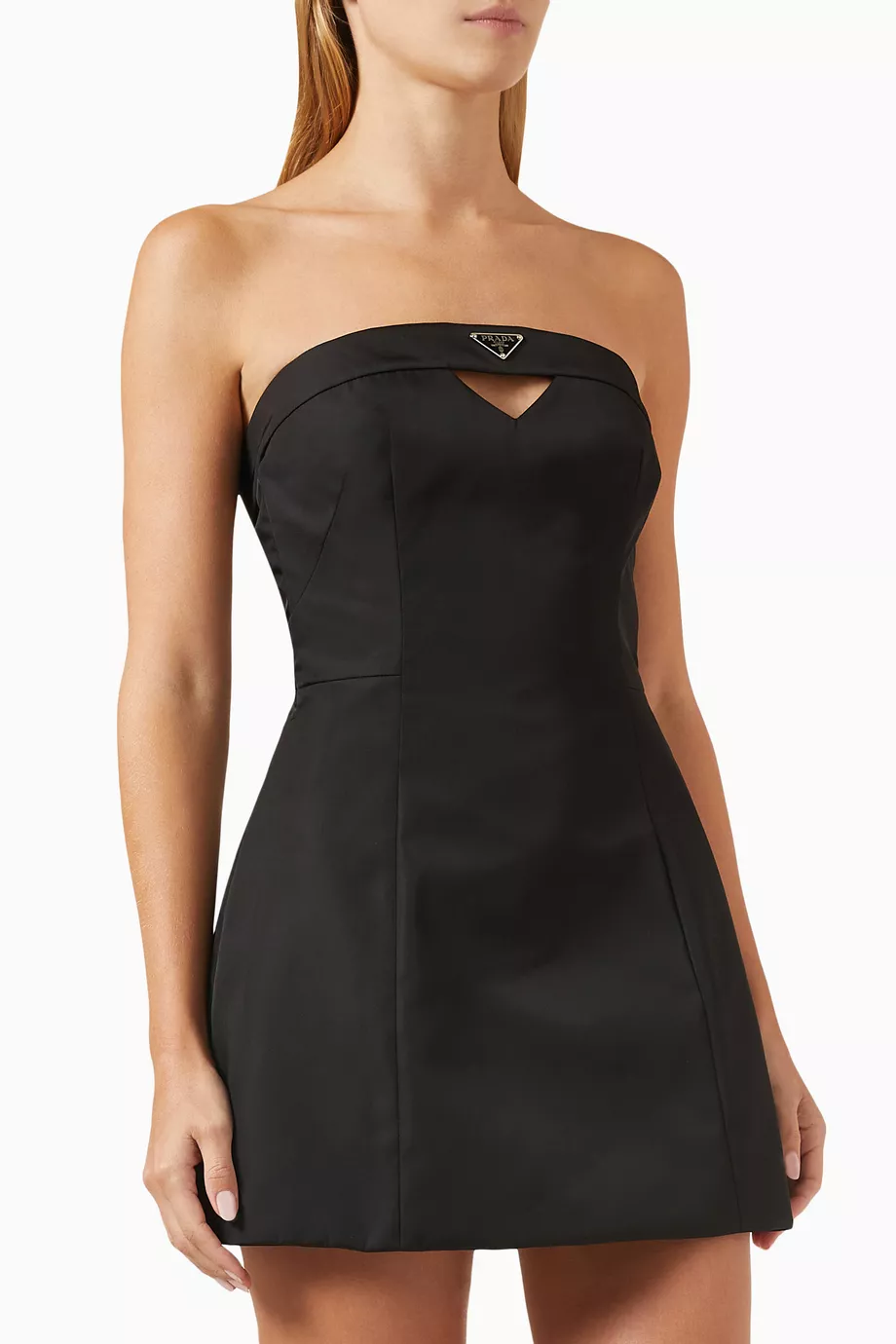 Buy Prada Black Triangle Logo Cut-out Dress in Re-Nylon For