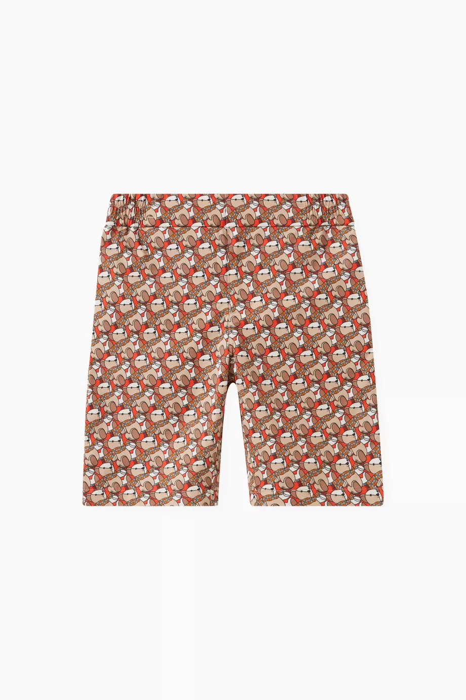 Buy Burberry Orange Thomas Bear Print Shorts in Cotton For Kids Online Ounass Saudi