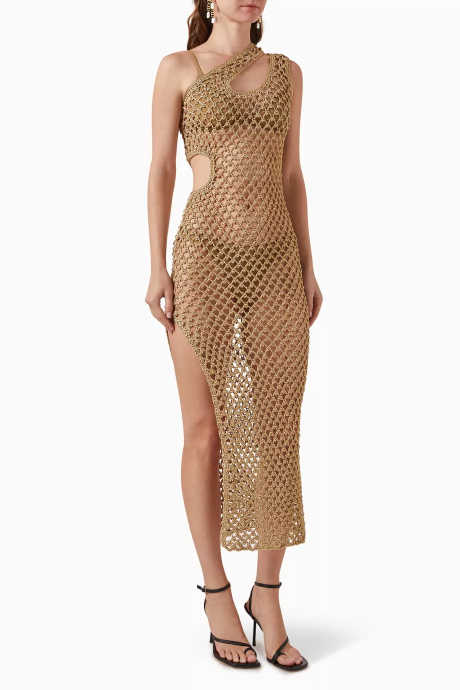 Buy Sadh Gold Piko Cut-out Dress in Crochet For Women Online | Ounass Saudi