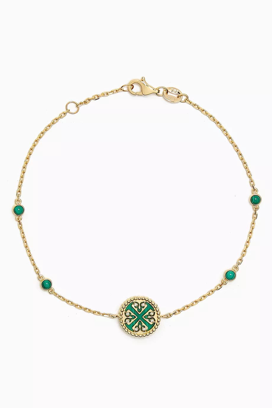 Damas Lace Petite Malachite Diamond Bracelet in 18kt Gold price - Main Image