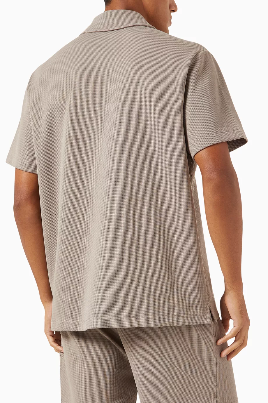 Buy Kith White Drew Polo in Cotton Waffle Stretch For Men Online