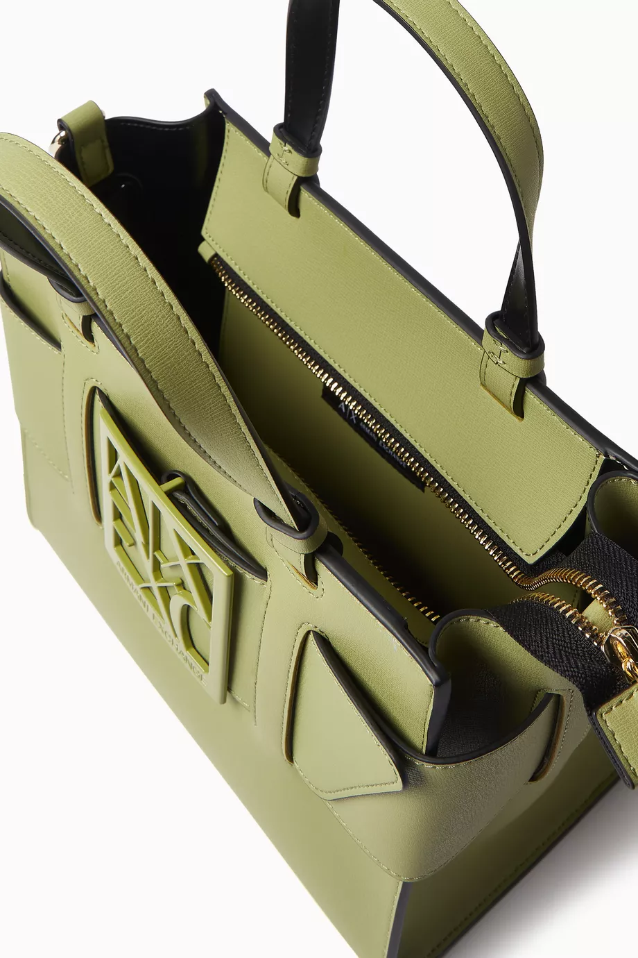 Buy Armani Exchange Green Medium Susy Tote Bag in Faux Leather For