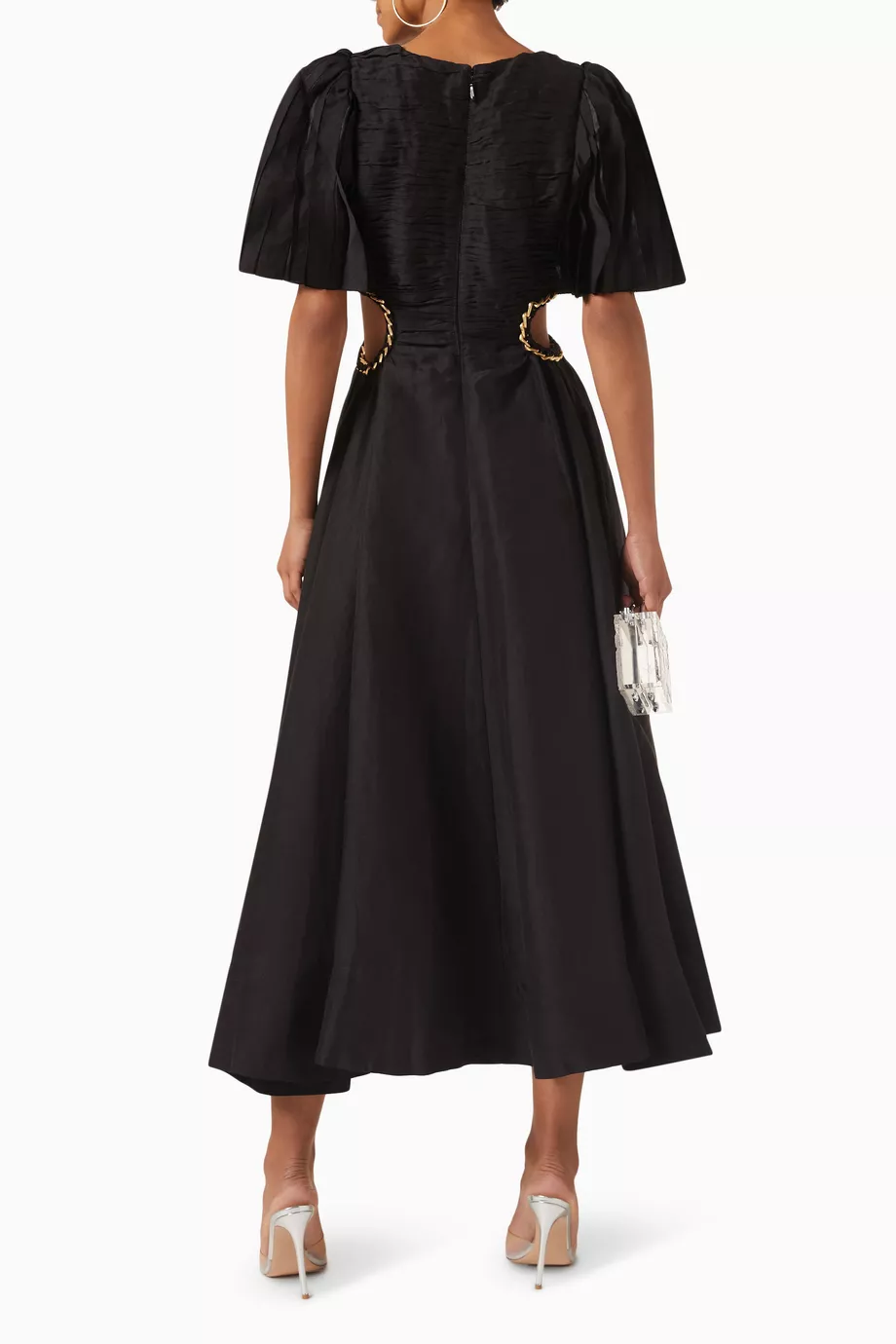 Buy Aje Black Monica Chainlink Midi Dress in Linen For Women Online |  Ounass Saudi