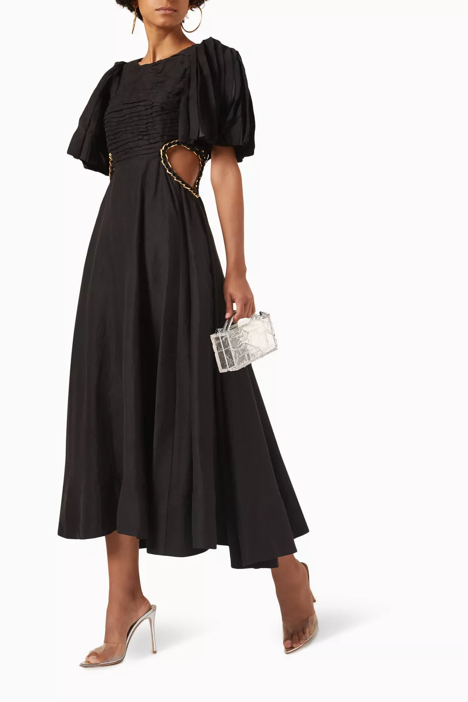 Buy Aje Black Monica Chainlink Midi Dress in Linen For Women Online |  Ounass Saudi