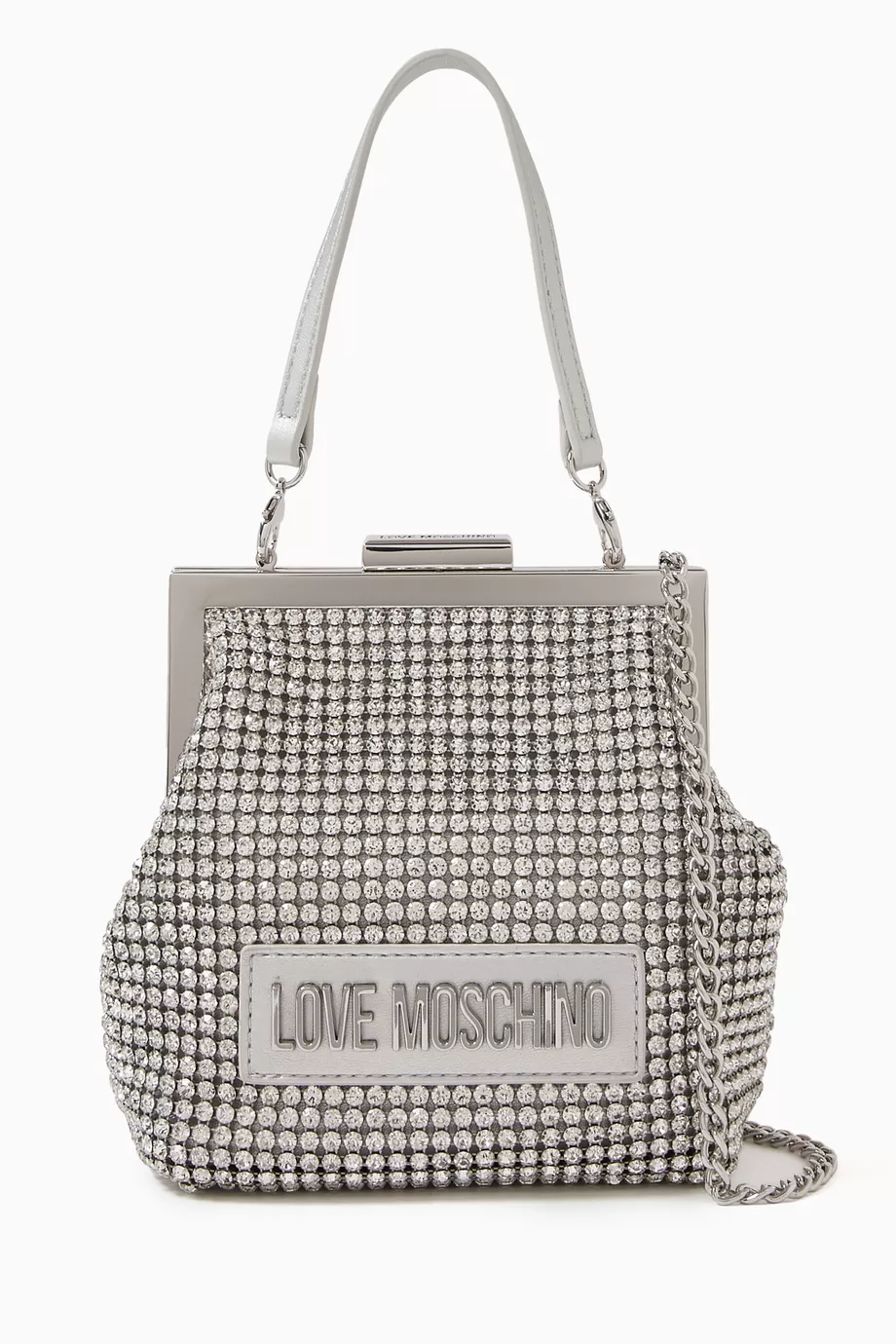 Silver moschino bag shop