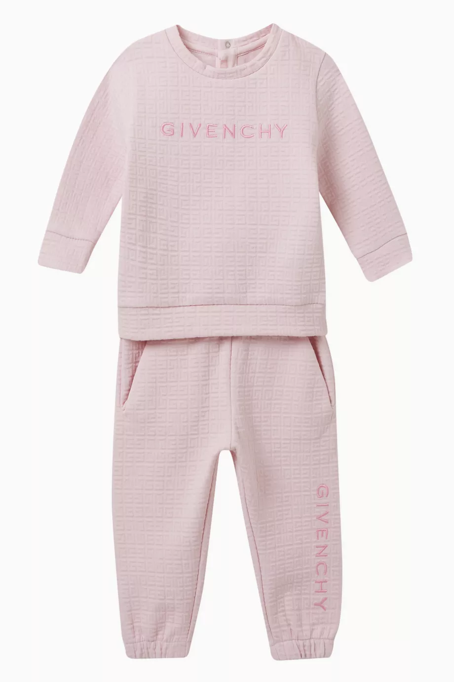 Buy Givenchy Pink Logo-motif Sweatshirt Set in Cotton For Baby