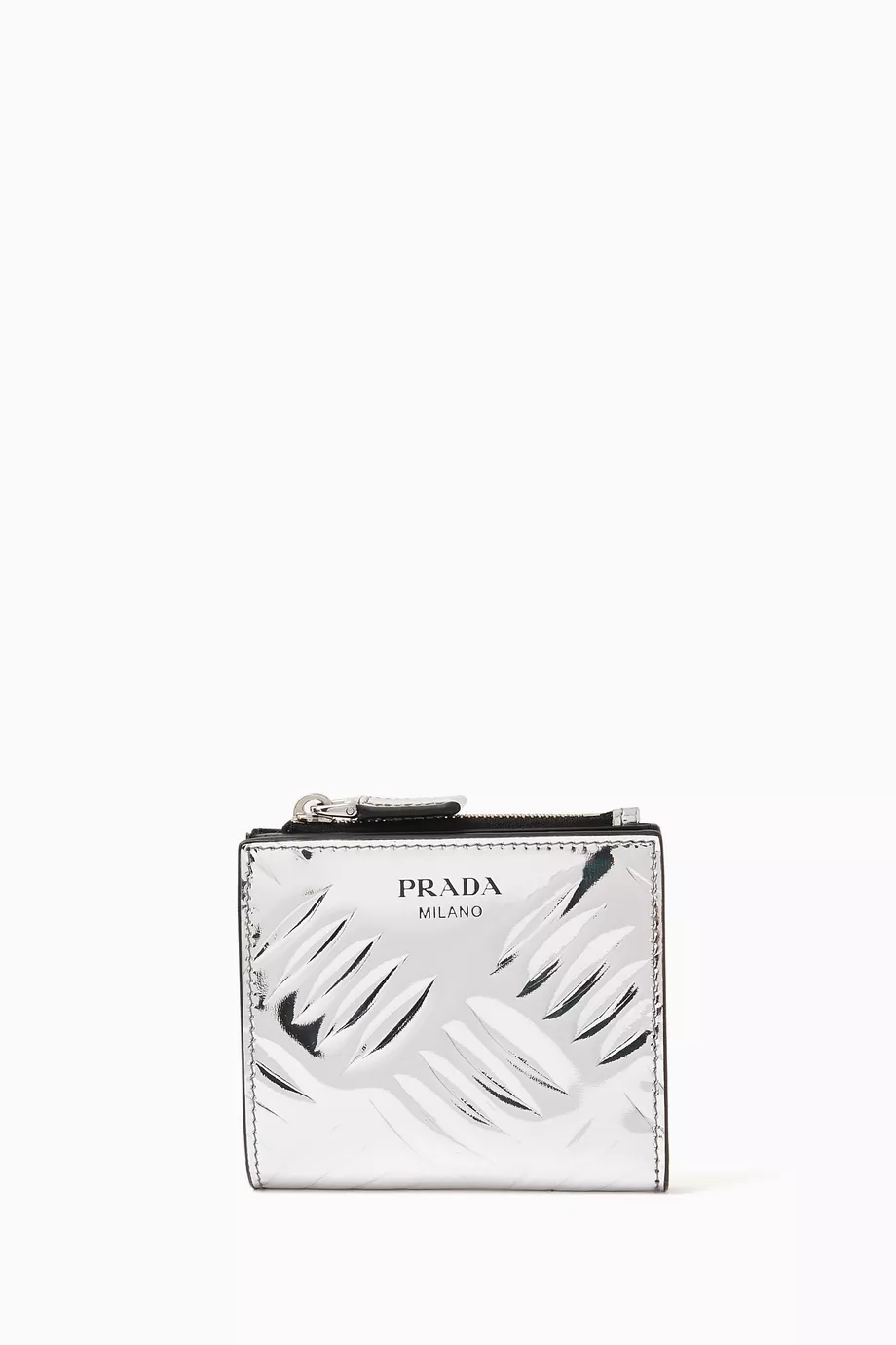 Prada silver wallet sales