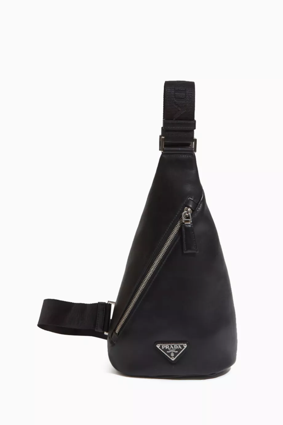 Buy Prada Black Triangle Logo Crossbody Bag in Leather For Men Online Ounass Saudi