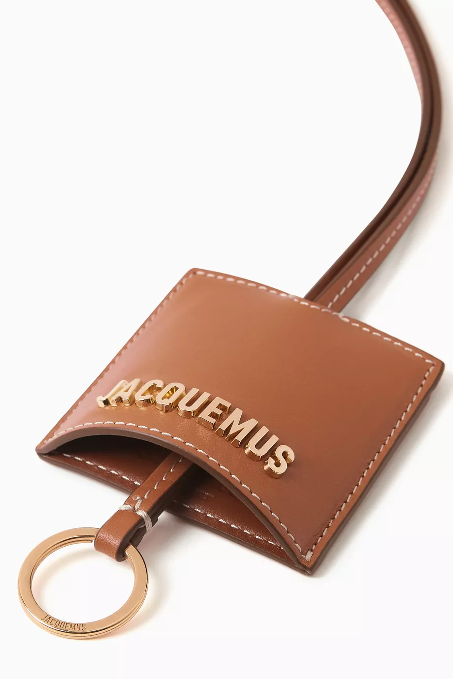 Buy Jacquemus Brown Le Porte Clés Bagage Keychain in Leather For