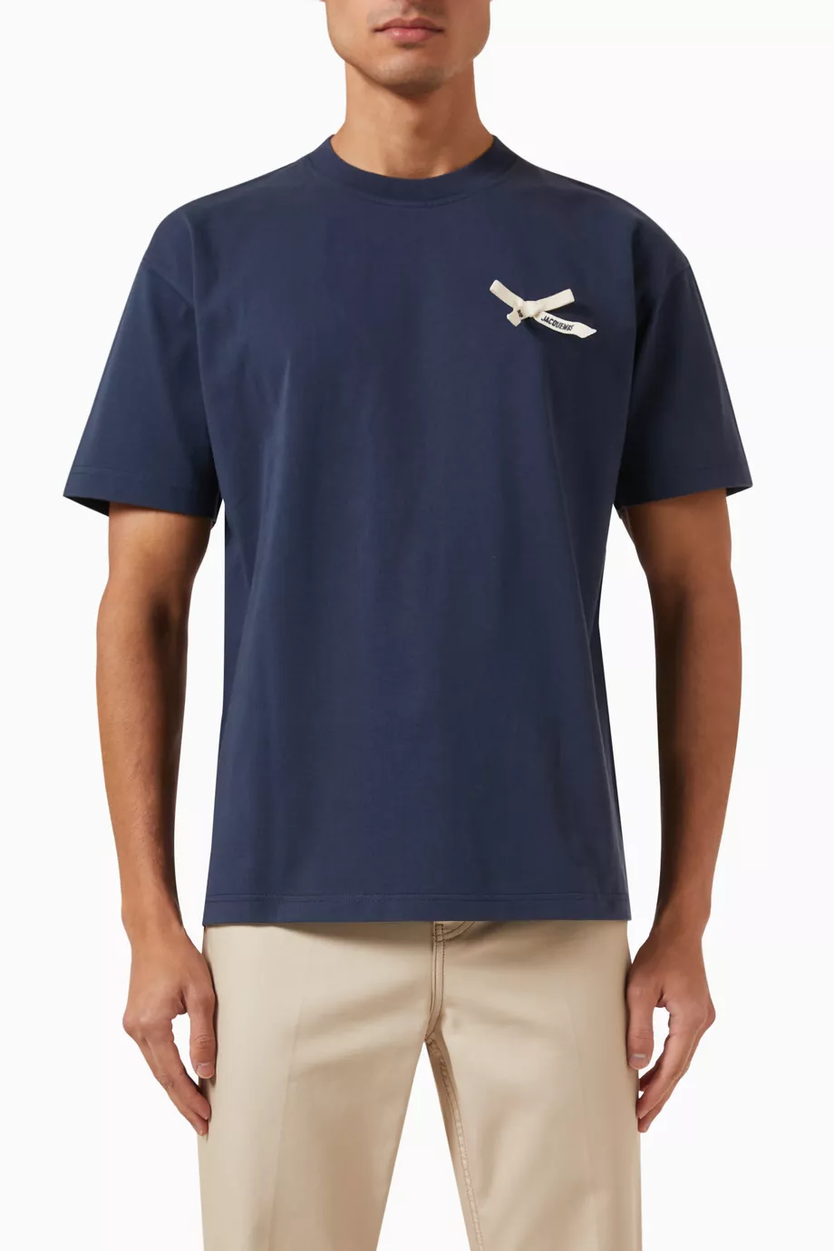 Buy Jacquemus Blue Le T-shirt Noeud in Cotton-jersey For Men