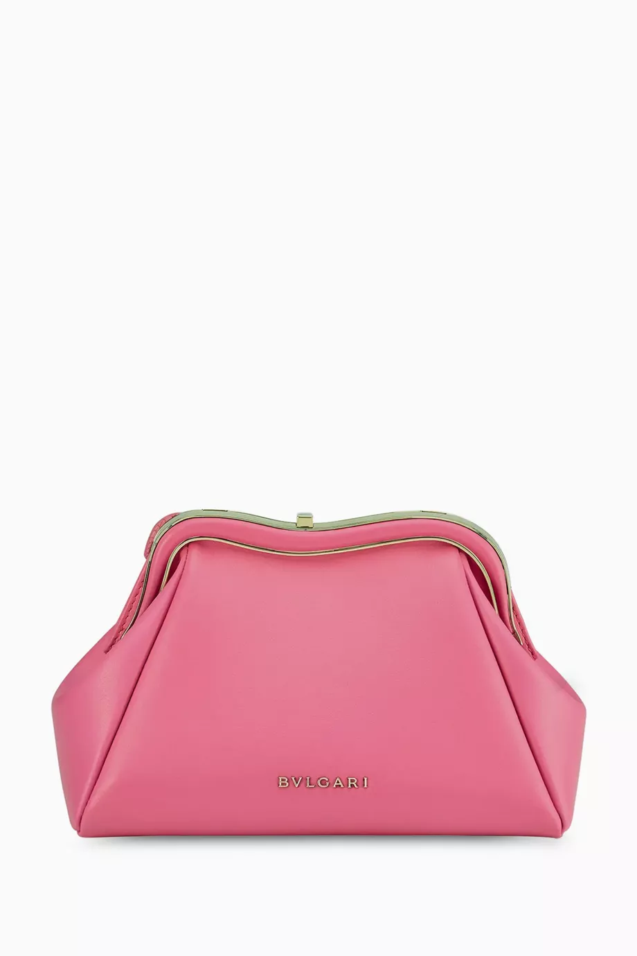 Buy BVLGARI Pink Small Serpentine Pouch in Calfskin Leather For