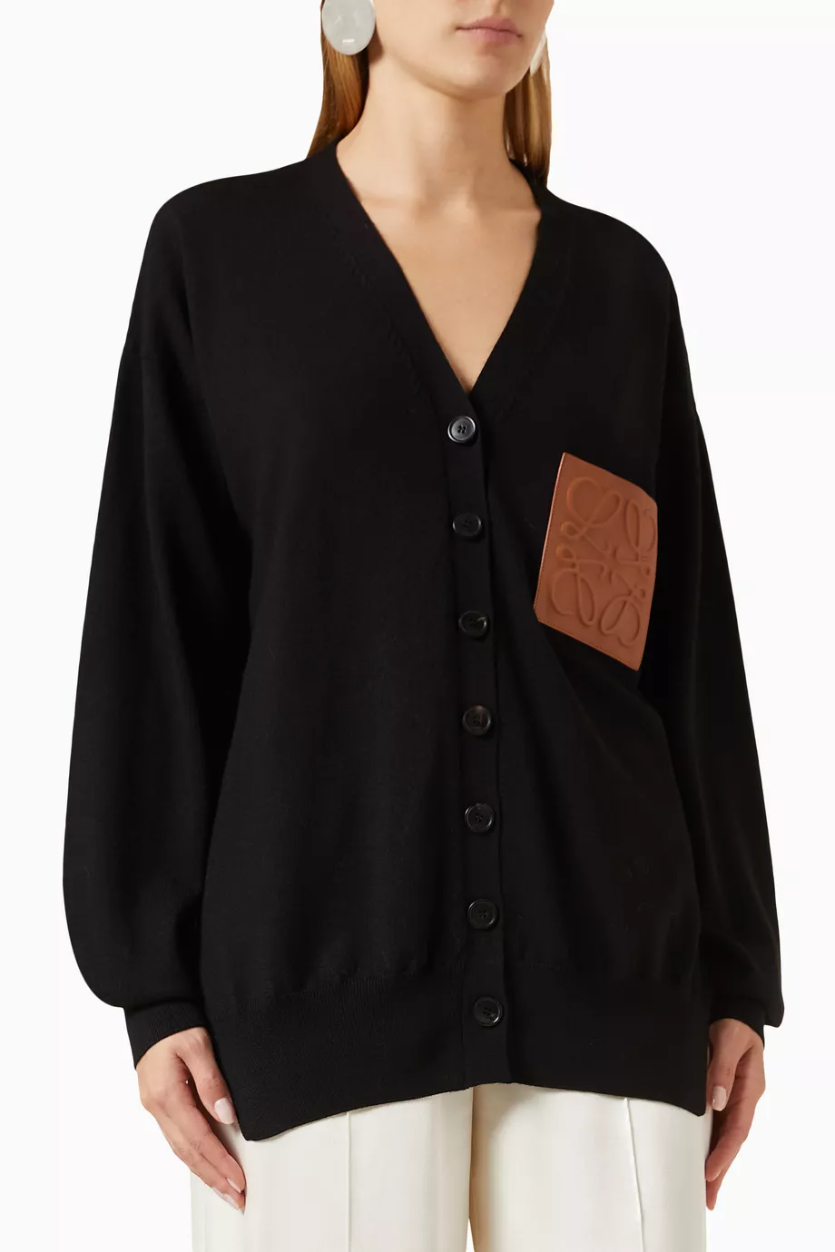 Buy LOEWE Black Cardigan in Wool knit For Women Online Ounass Saudi