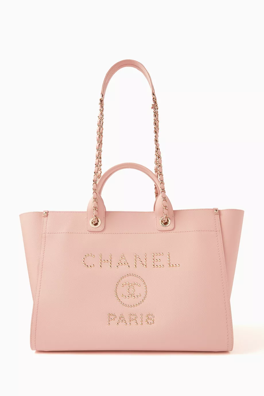 Buy Chanel Pre Loved Pink Unused Large Deauville Tote Bag in Grained calfskin For Women Online Ounass Saudi