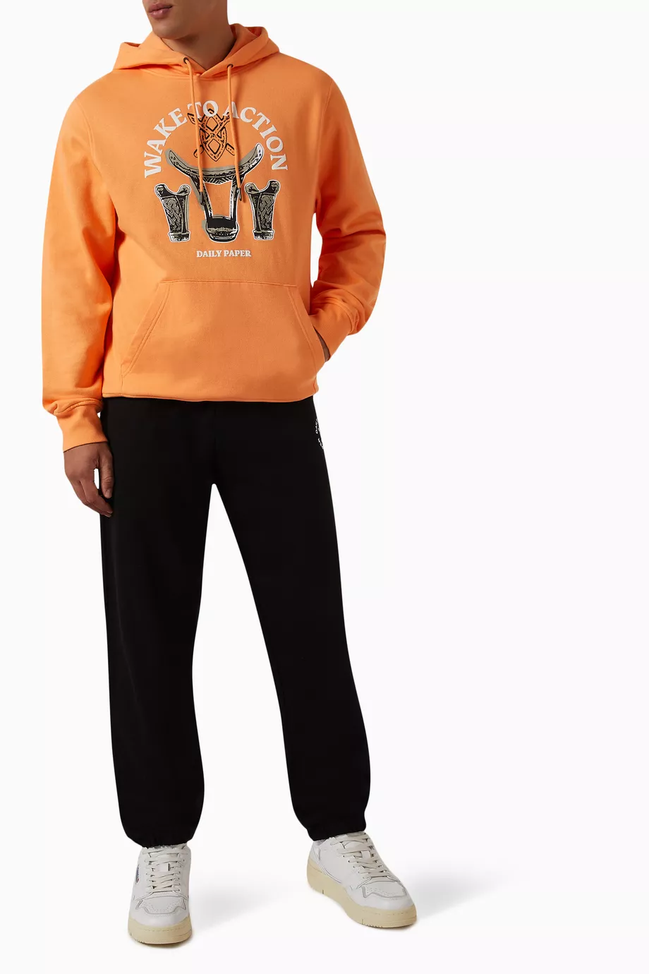 Buy Daily Paper Orange Rivo Hoodie in Cotton For Men Online Ounass Saudi