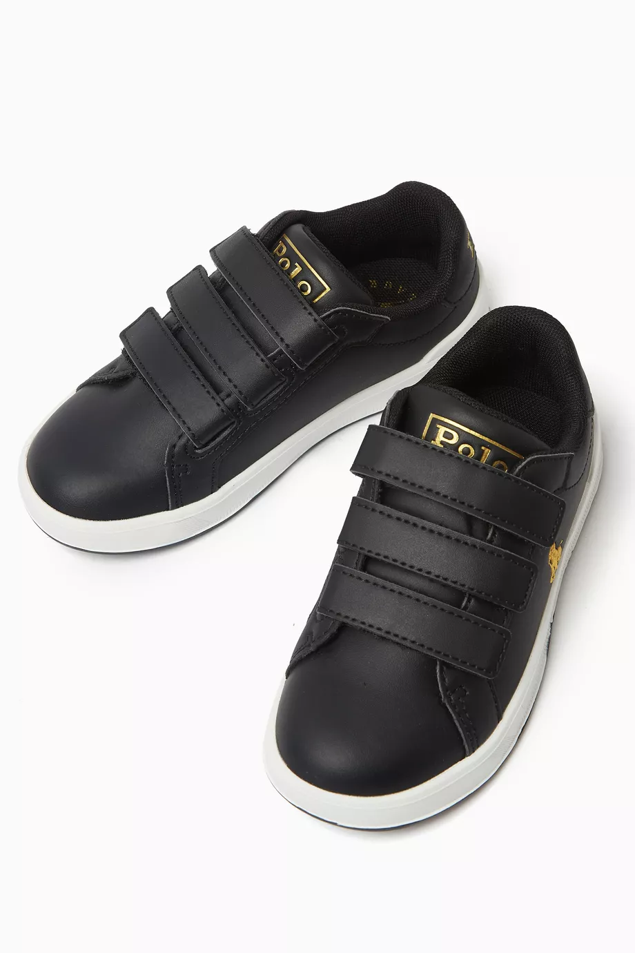Buy Polo Ralph Lauren Black Child Heritage Court II Court Sneakers in Faux Leather For Boys Online Ounass Saudi