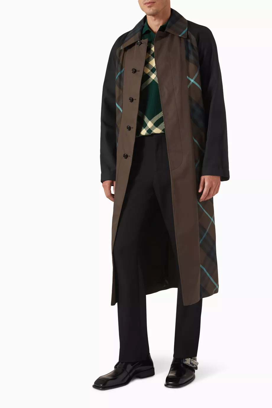 Buy Burberry Multicolour Bradford Check Plaid Reversible Trench Coat For Men Online Ounass Saudi