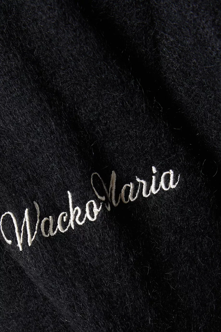 Buy WACKO MARIA Black Logo Cardigan in Mohair Wool-blend For Men