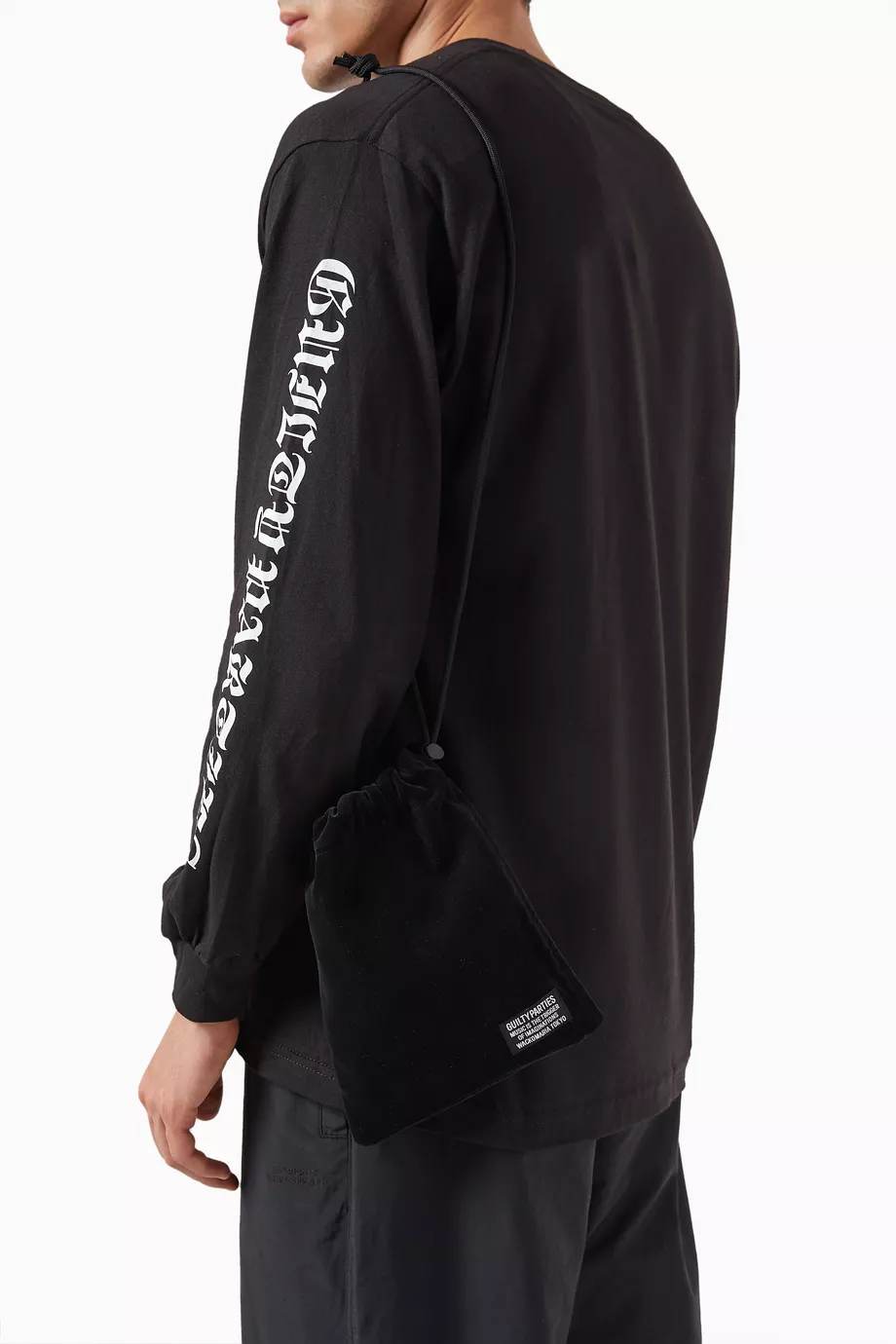 Buy WACKO MARIA Black Shoulder Pouch in Velvet For Men Online