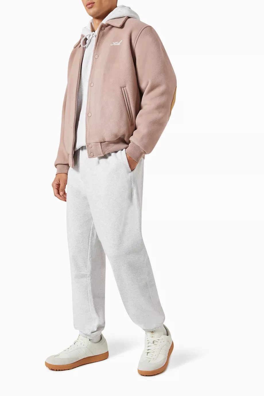 Buy Kith Red Collared Coaches Jacket in Wool For Men Online  