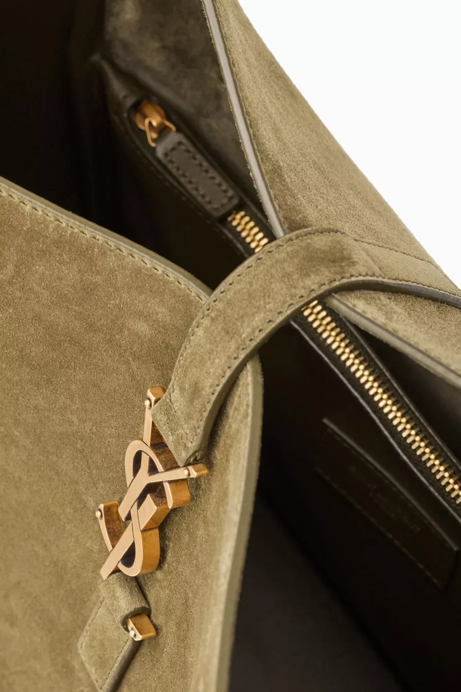 Buy SAINT LAURENT Green Large Le 5 À 7 Soft Hobo Bag in
