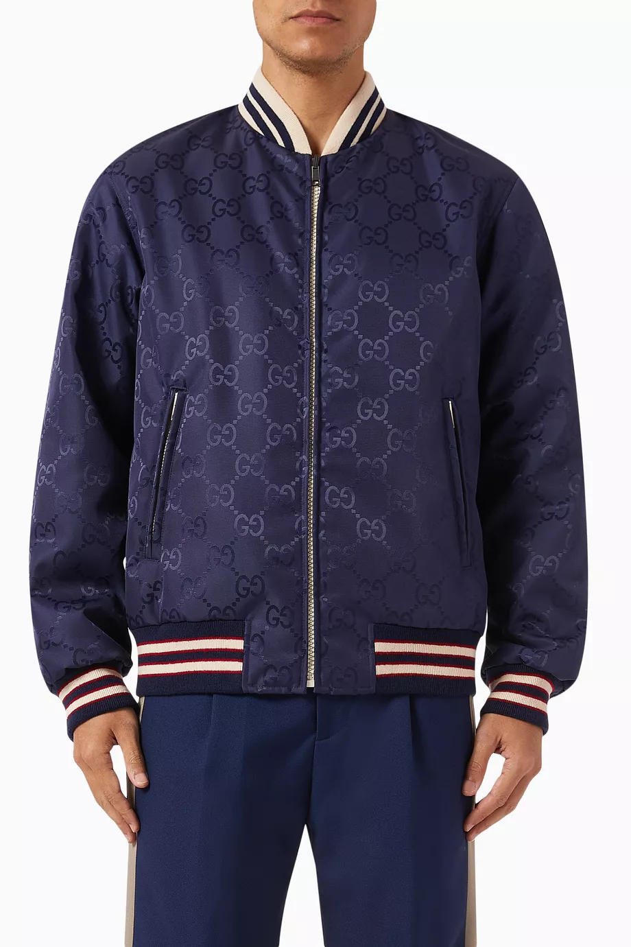 Buy Gucci Blue Reversible Jacket in Nylon Canvas For Men Online