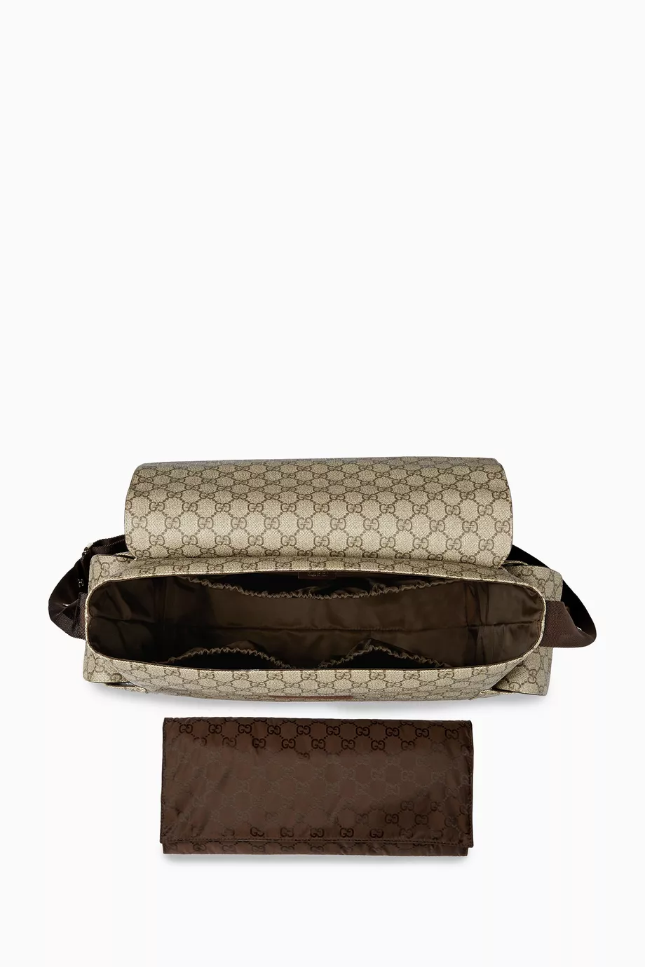 Buy Gucci Brown Plus Diaper Bag in GG Supreme Canvas Leather For Kids Online Ounass Saudi