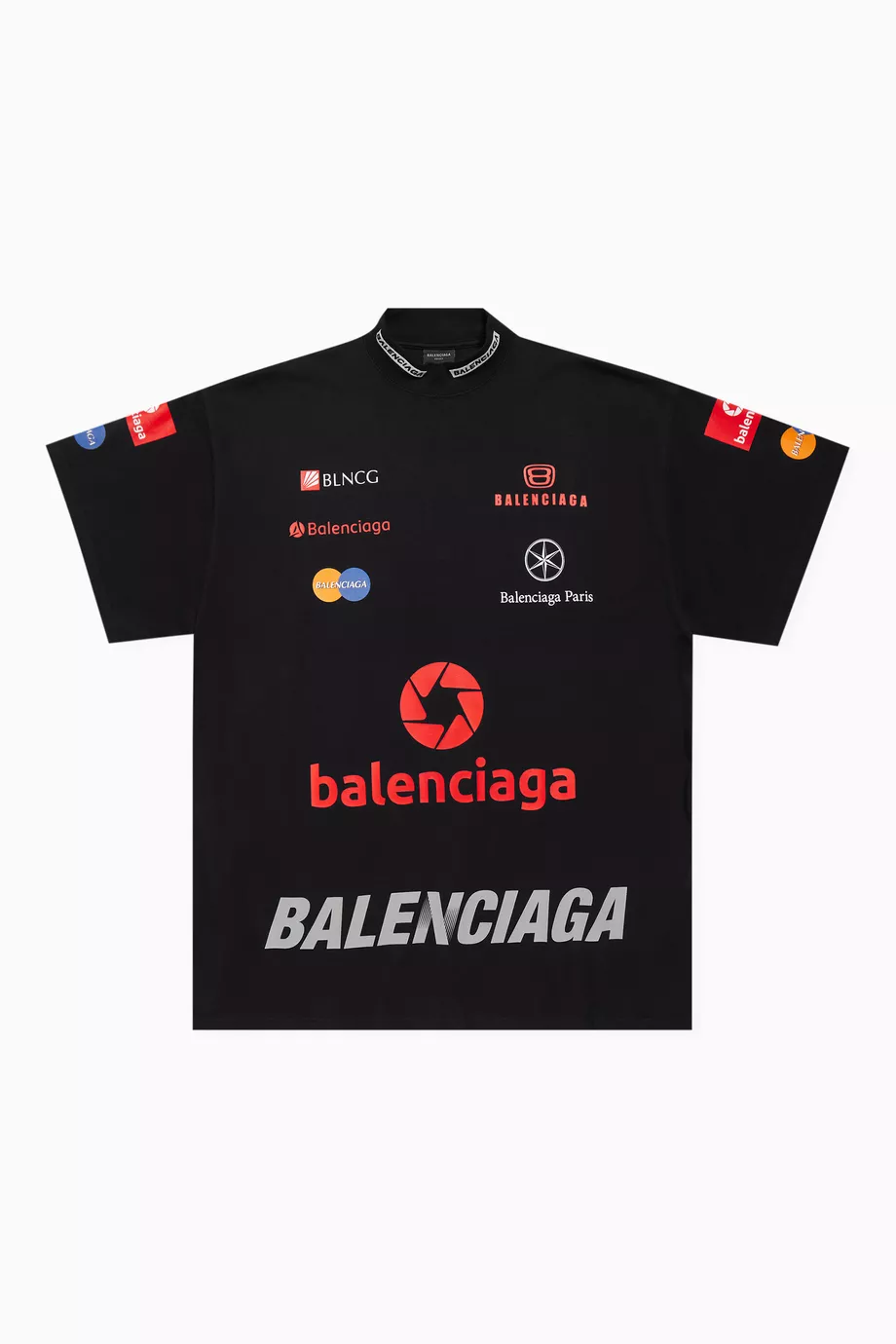 Buy Balenciaga Black Unisex Top League Oversized T-shirt in Cotton 
