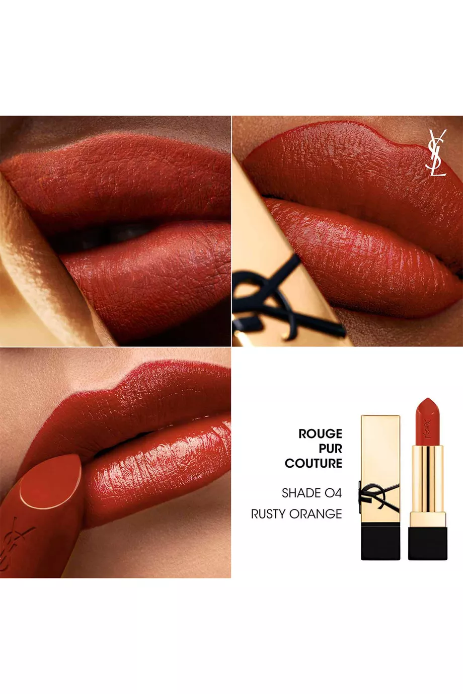 Buy YSL Beauty O4 Rusty Orange Rouge Pur Couture Lipstick, 3g For