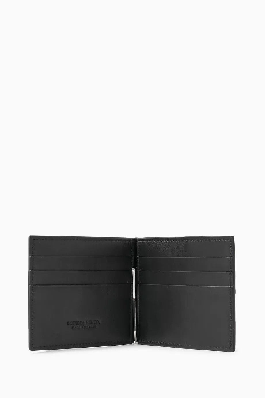 Buy Bottega Veneta Black Cassette Bill Clip Wallet in Intreccio