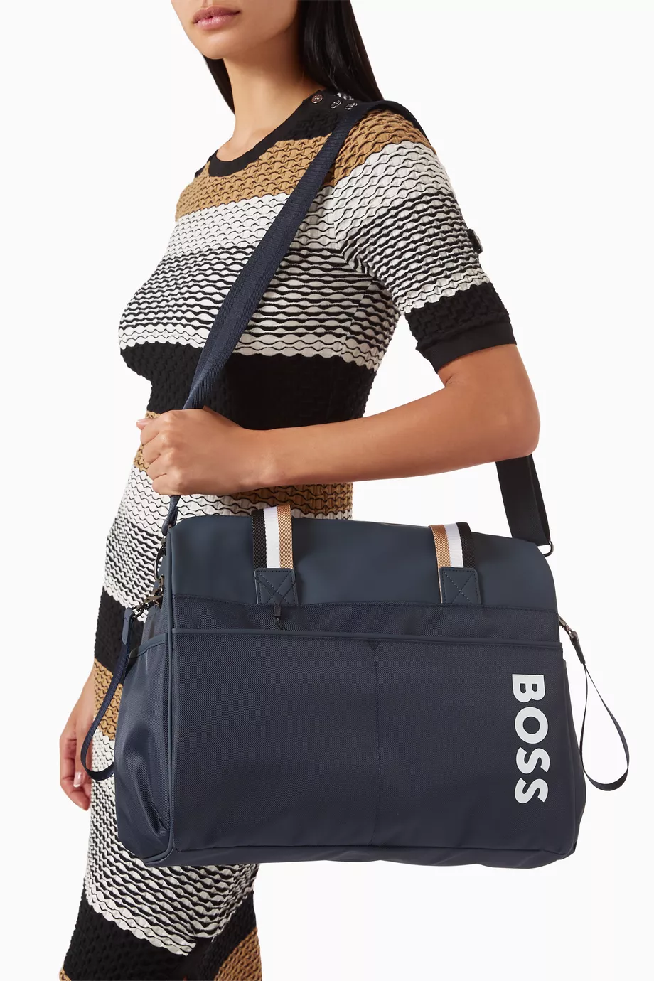 Boss Wickeltasche Luxus Buy BOSS Kidswear Blue Logo-print Changing - Main Image