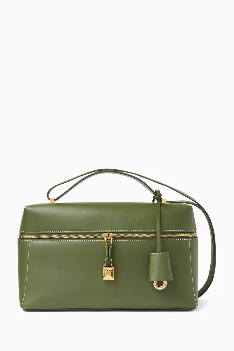 Buy Loro Piana Green Extra Pocket L27 Bag in Leather For Women