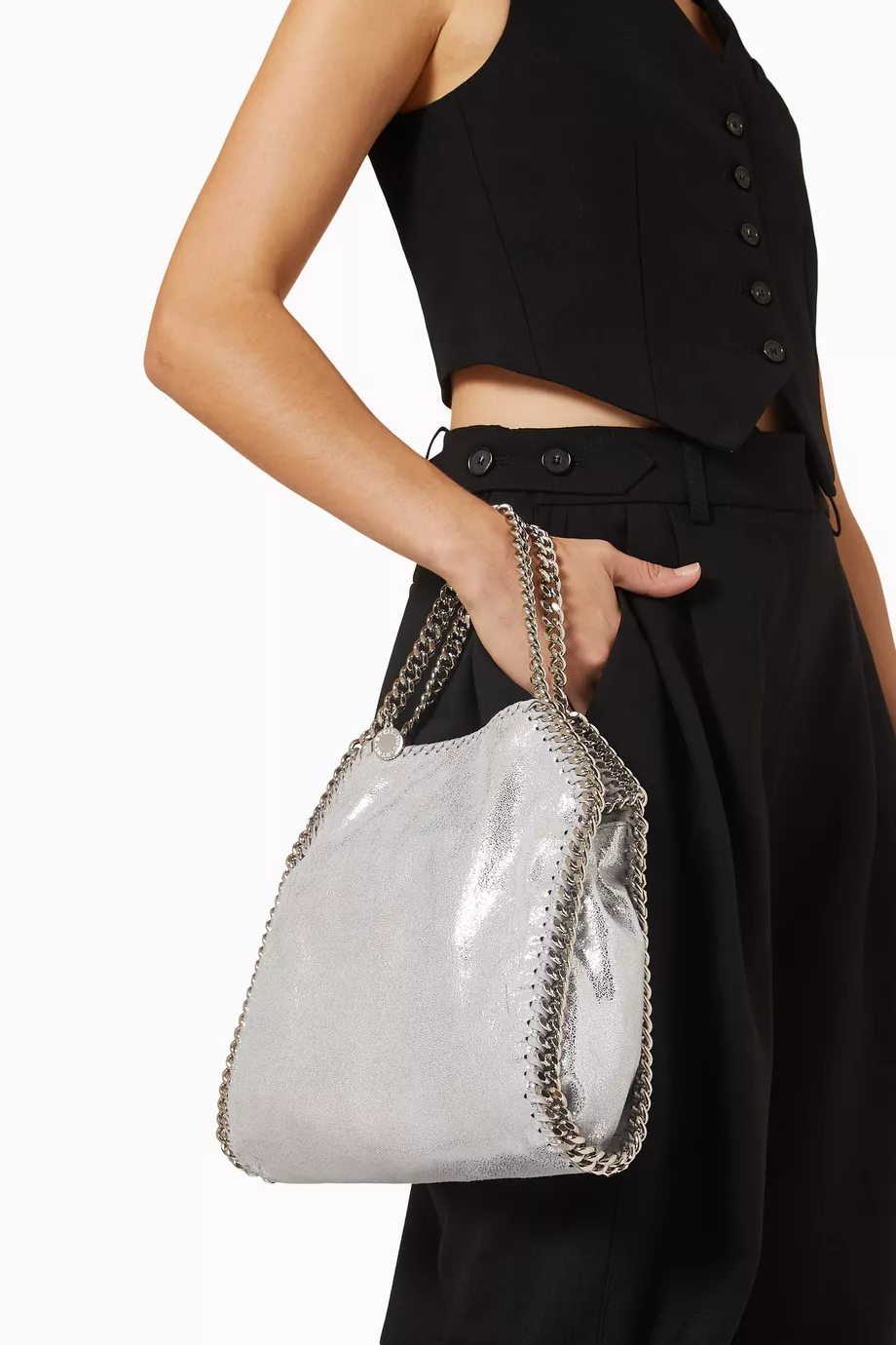 トートバッグ Stella McCartney FALABELLA MINI BAG ECO SHAGGY DEER Stella McCartney Mini Falabella Shaggy Deer Tote Bag | Liberty