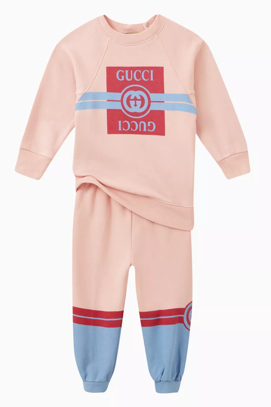 Buy Gucci Pink Logo Sweatshirt in Cotton Jersey For Baby Boys Online Ounass Saudi