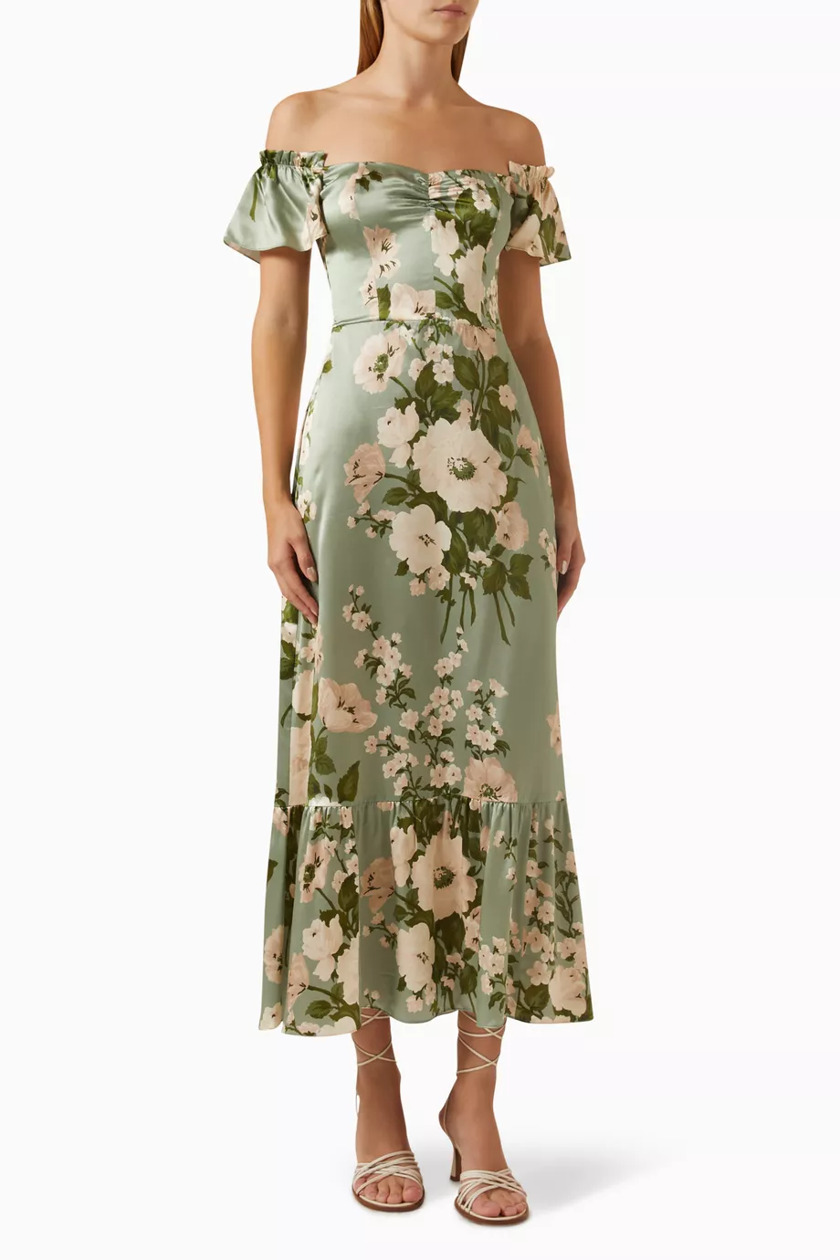sianna silk dress reformation Reformation Sianna Silk Dress Rory Size 6 NWT Blue Floral