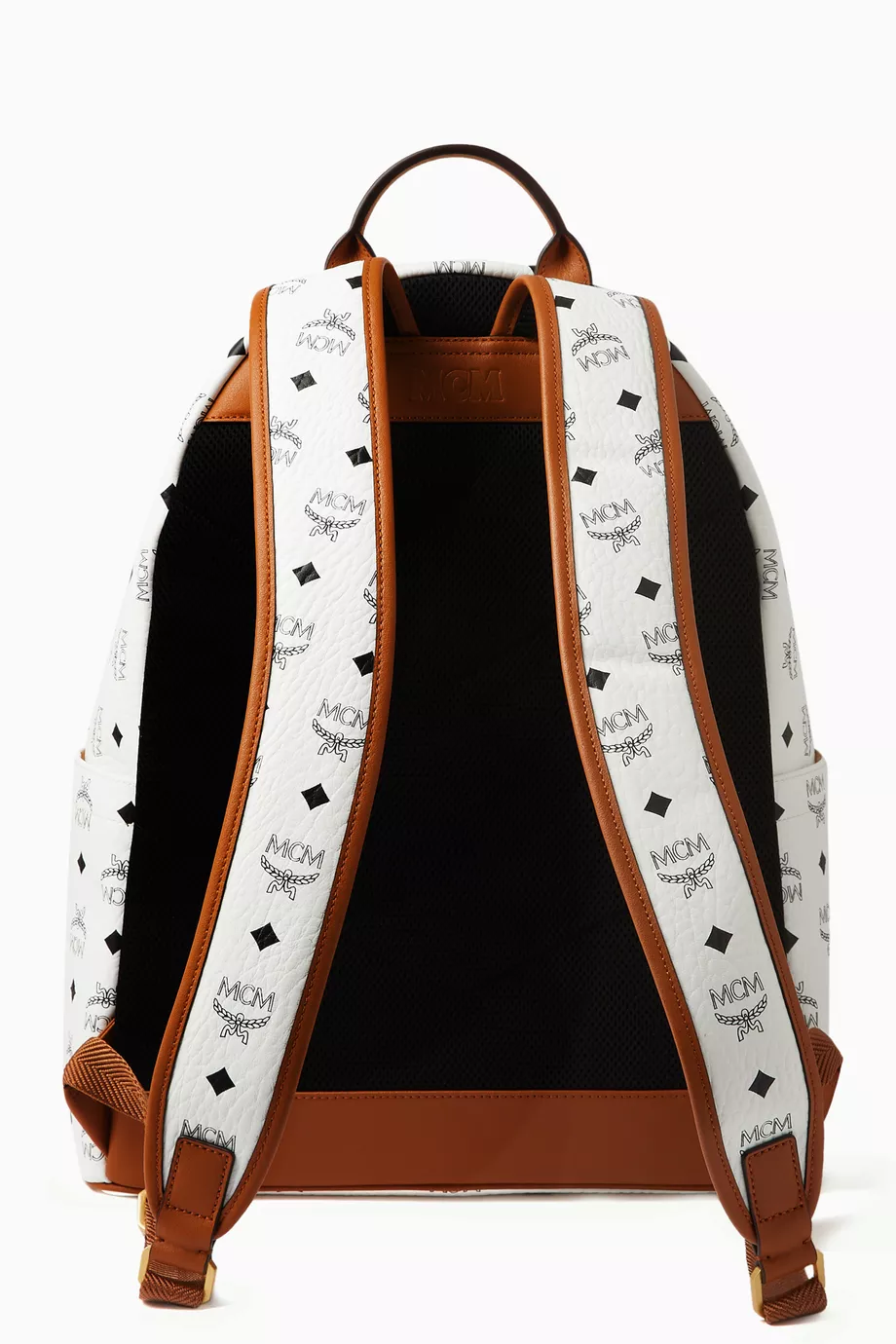 Mcm backpack white medium on sale