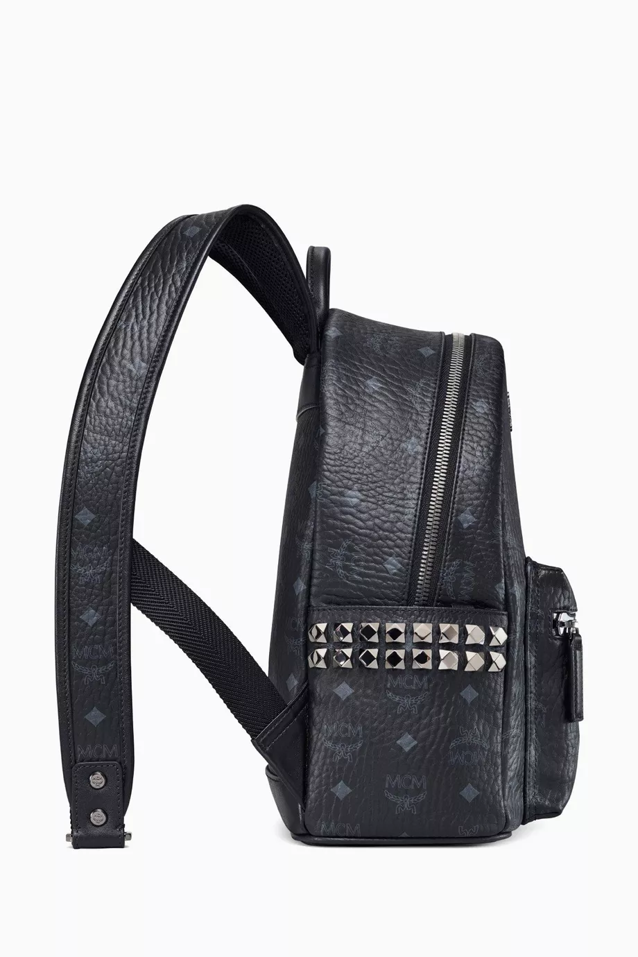 Mcm backpack black with studs on sale