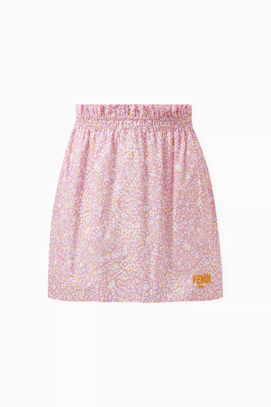 Buy Fendi Pink Printed Logo Skirt in Cotton For Girls Online Ounass Saudi