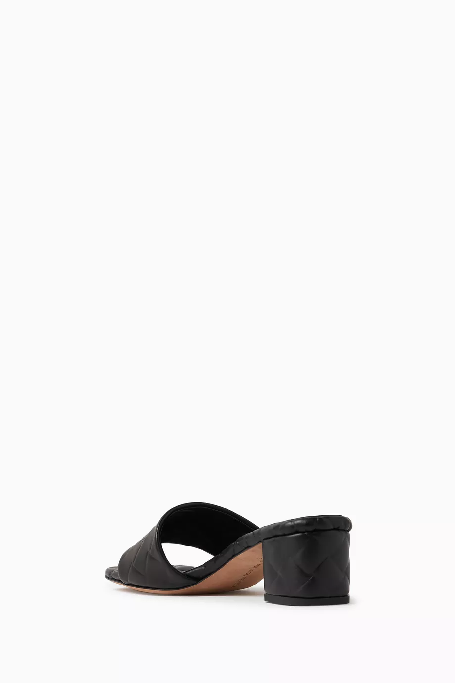 Buy Bottega Veneta Black Amy Padded Mules in Intreccio