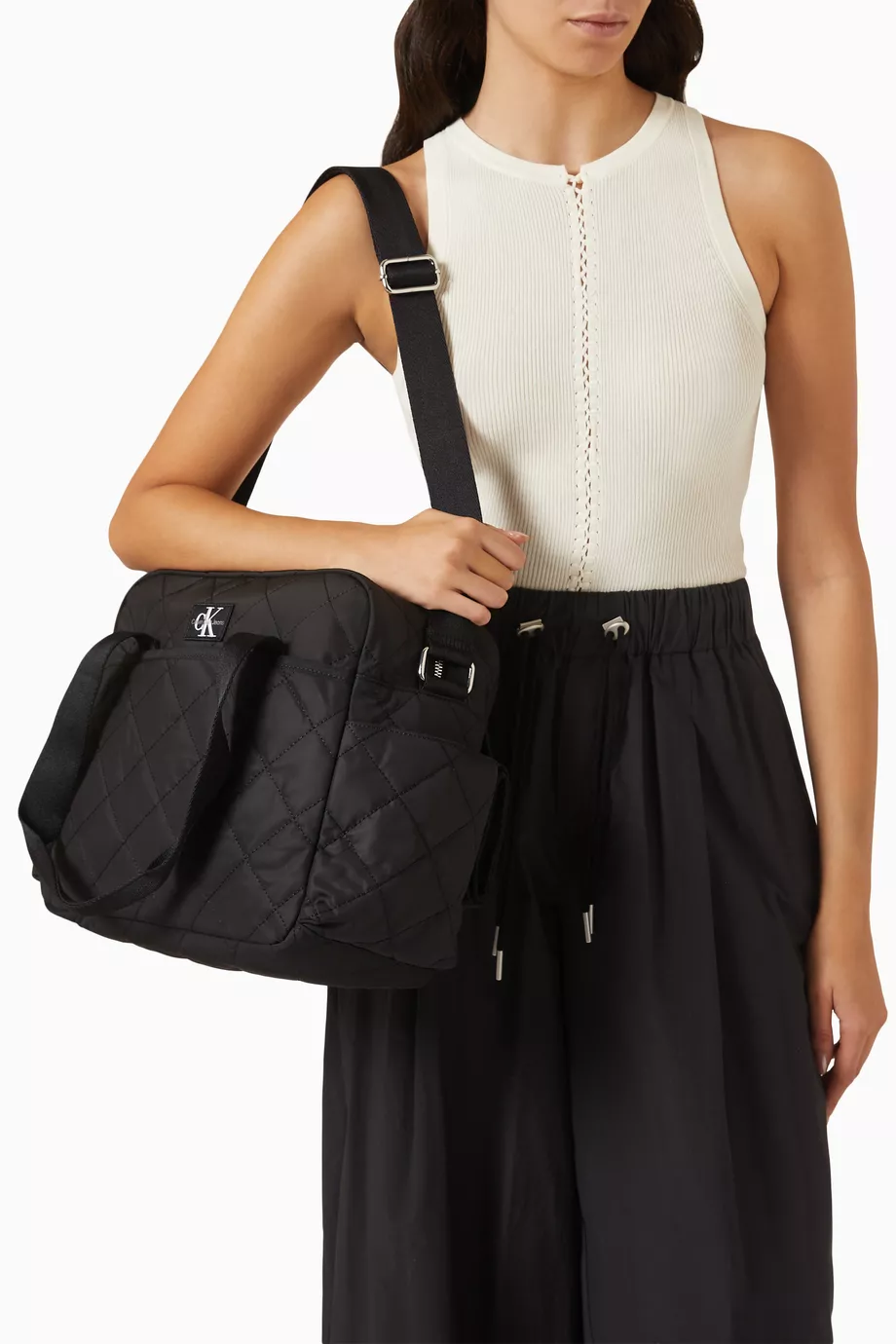 Buy Calvin Klein Black Puffer Diaper Bag in Quilted Nylon For Kids Online Ounass Saudi