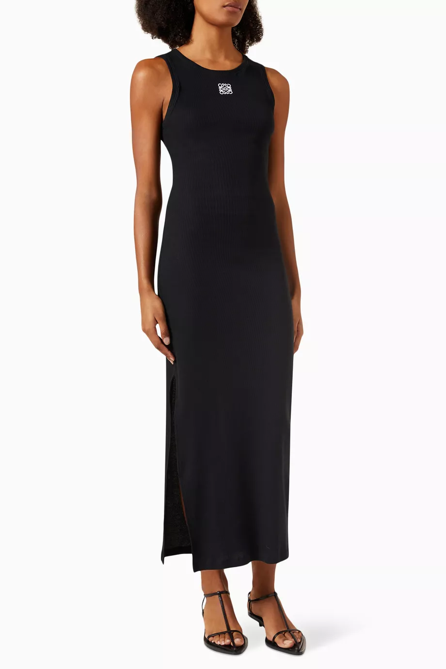 Buy LOEWE Black Anagram Tank Dress in Cotton For Women