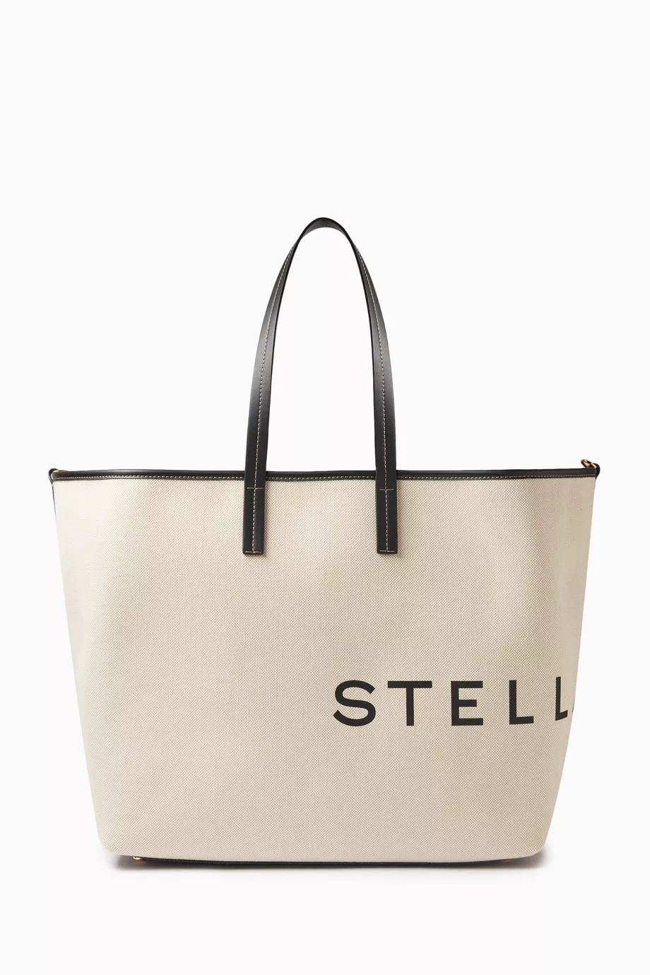 Buy Stella McCartney Neutral Large Logo Tote Bag in Canvas For