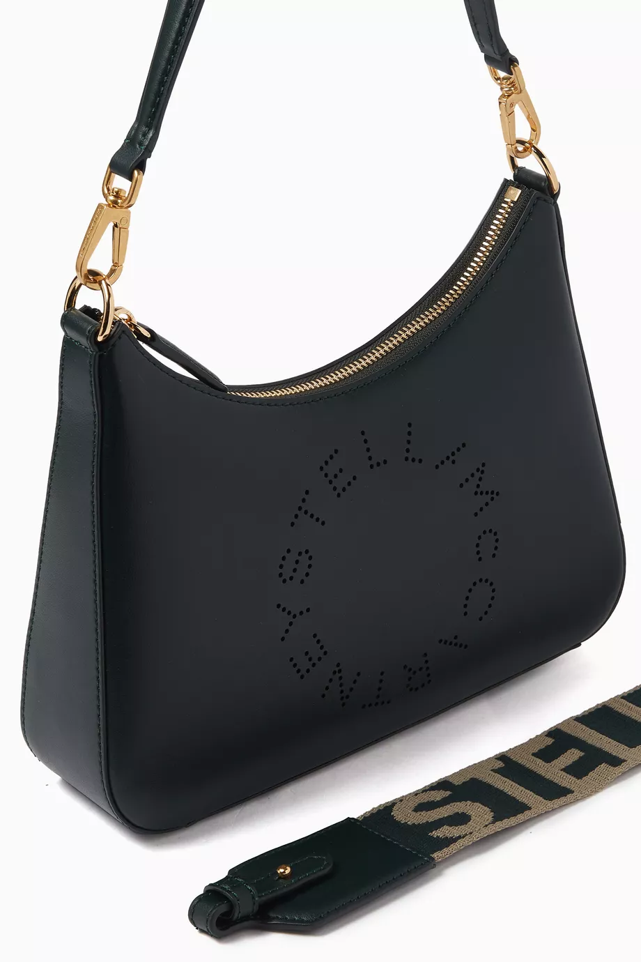 Buy Stella McCartney Green Small Logo Shoulder Bag in Eco
