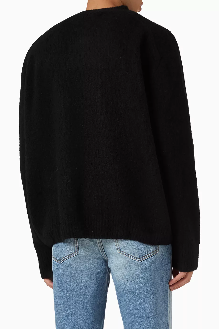Buy Cole Buxton Black Logo Knit Sweater in Merino-wool For Men