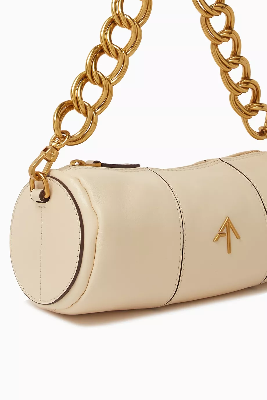 Buy Manu Atelier White Mini Cylinder Shoulder Bag in Calf Leather For Women Online Ounass Saudi