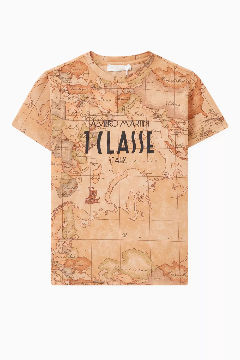 Buy Alviero Martini Orange 1a Classe Print T Shirt in Cotton For Boys Online Ounass Saudi