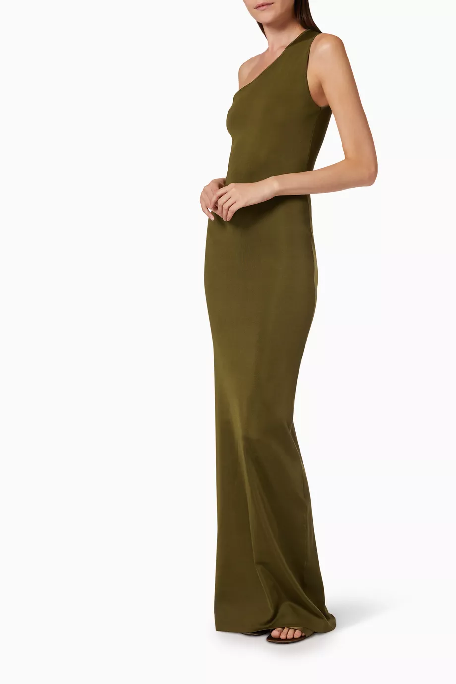 ワンピース SAINT LAURENT ONE-SHOULDER SILK LONG DRESS SAINT LAURENT One-Shoulder Silk Maxi Dress | endource