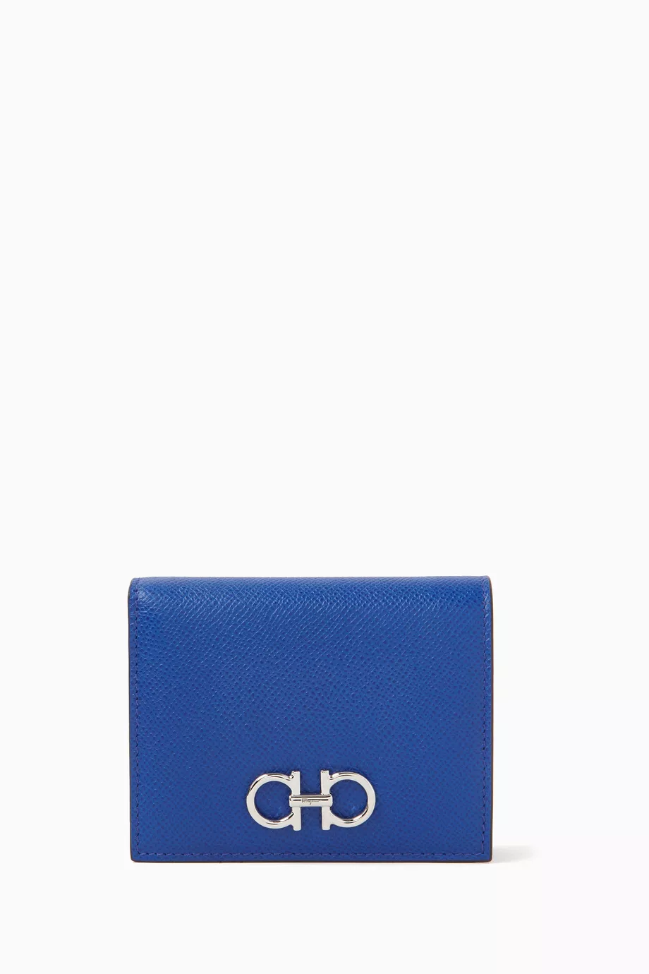 Buy Ferragamo Blue Gancini Compact Wallet in Leather For Women Online Ounass Saudi